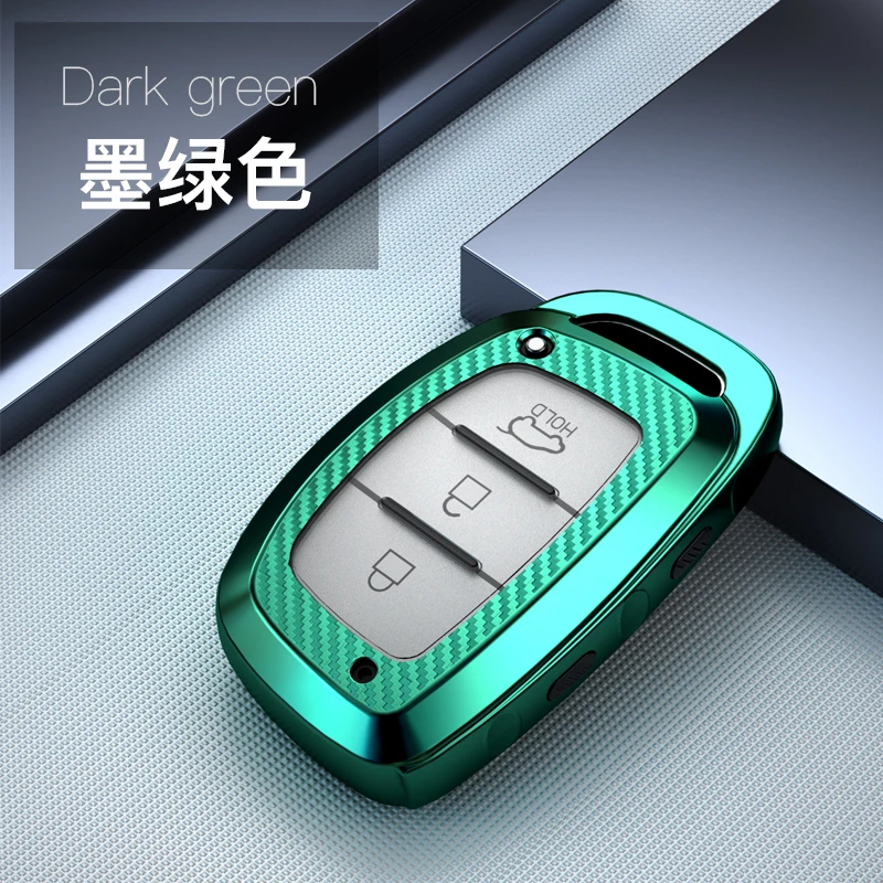 

Carbon fiber TPU Car Key Car Flip Key Chain Case Cover for Hyundai Santa fe Sonata Tucson Elantra ix45 35