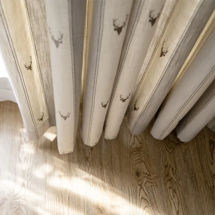 Простые современные скандинавские шторы с вышивкой в виде лося Детские