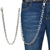fashion punk hip hop trendy leather belts waist chain male pants chain men women jeans silver metal clothing accessories
