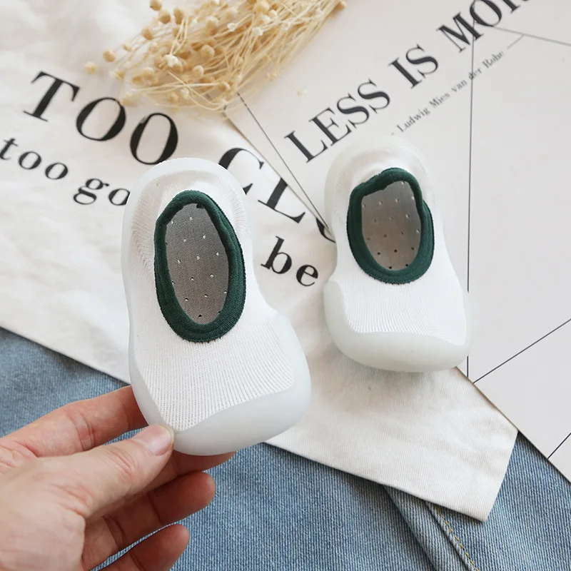 Дышащие нескользящие носки для малышей однотонные обувь маленьких девочек с