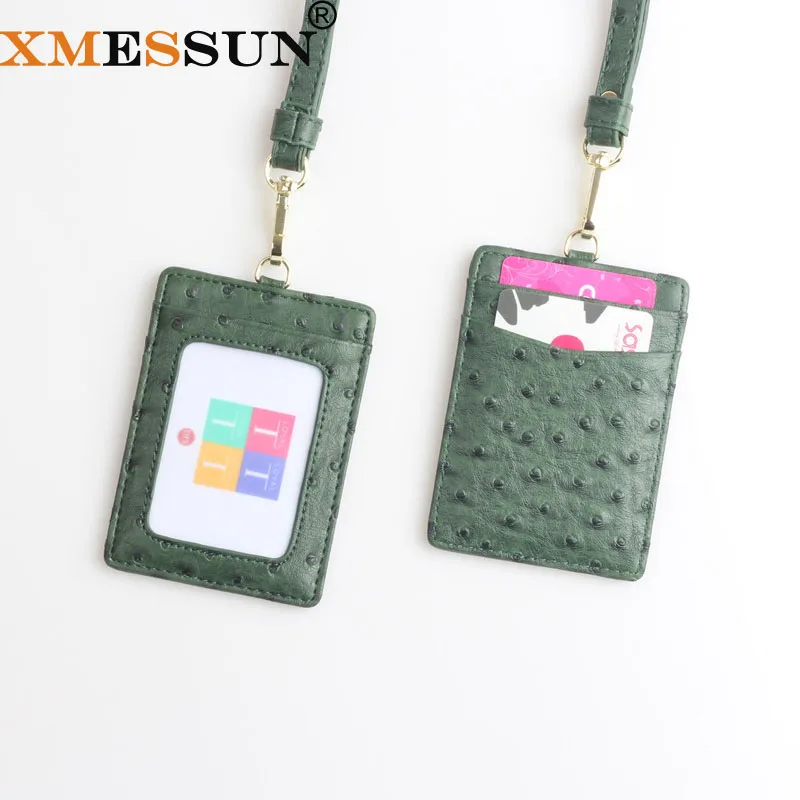 XMESSUN 2021 новый тисненый страусиный кожаный ремешок держатель для карт мужчин