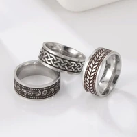 old style retro viking rings vintage black amulet norse runes jewelry celtic knot ring for women mens creativity gift wholesale