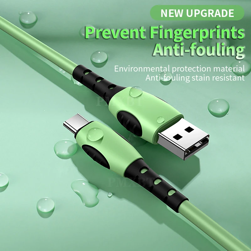 USB кабель типа C мягкий шнур из ПВХ для быстрой зарядки Huawei P40 P30 Samsung Xiaomi зарядное