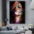 Абстрактные граффити художественная Настенная роспись Печать на холсте поп-арт Печать на холсте современных девушек масляными красками для Гостиная Настенный декор