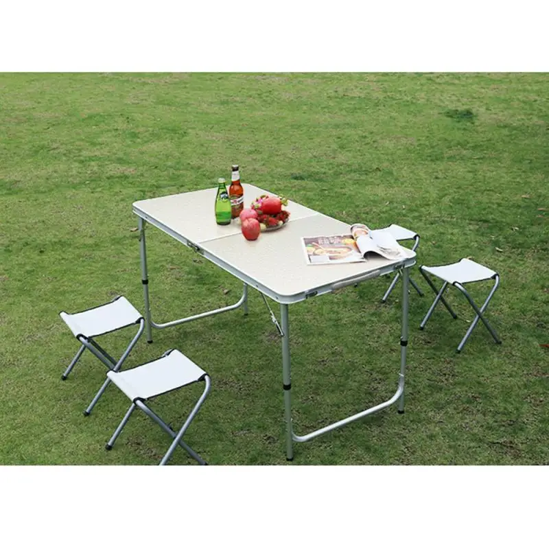 

Portable Foldable Table Chairs Camping Outdoor Furniture Computer Table Tables Picnic Aluminium Alloy Folding Table Chairs HWC