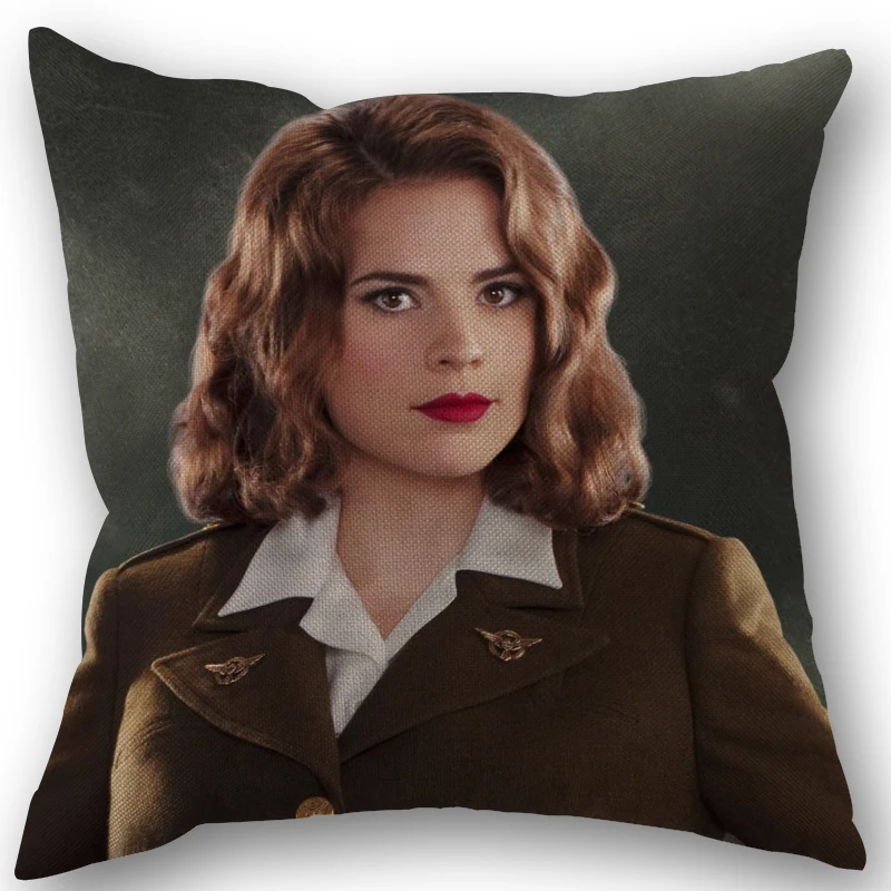 

Custom Square Pillowcase Hayley Atwell Actor Cotton Linen Pillow Cover Zippered 45x45cm One Sides DIY Gift Office,Home,Outdoor