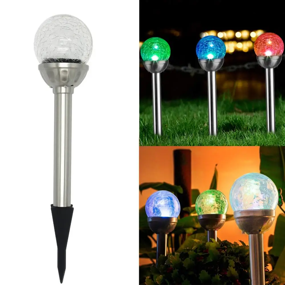 Стеклянный шар солнечные садовые светильники стеклянный с трещинами уличная