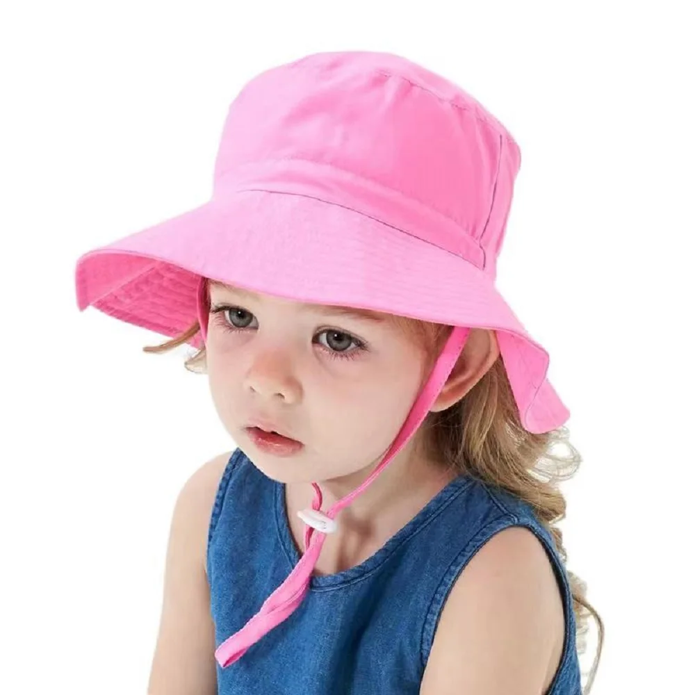 

16 Colors Summer Baby Hat for Girls Boys Kids Bucket Hat Spring Autumn Travel Beach Hat Baby Cap Sun Hats with Windproof Rope