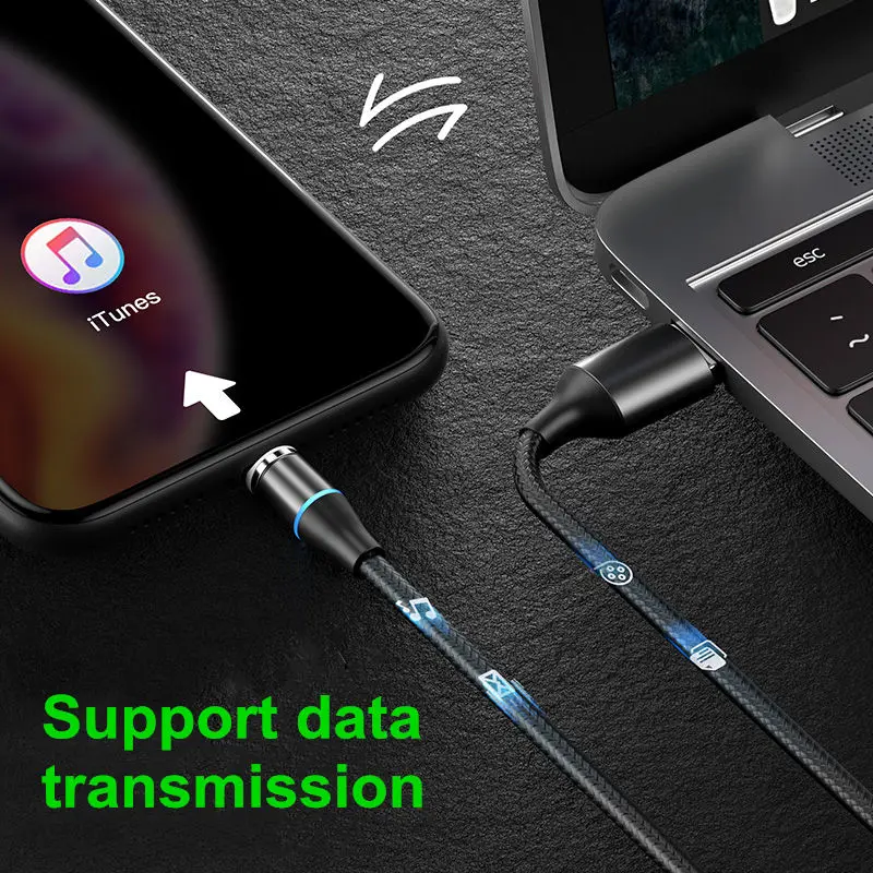 Магнитный кабель Micro USB для быстрой зарядки Vanniso 2m 3A для iPhone X 7 samsung A50 Xiaomi mi9, магнитный кабель usb type-c для передачи данных