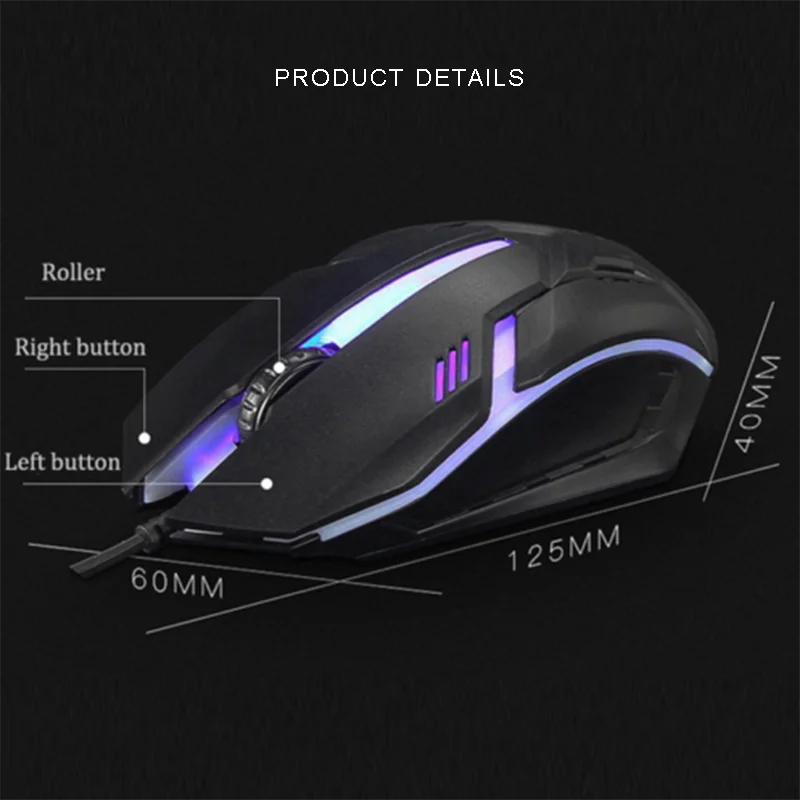 Wired Colorful Gaming Mouse 3200 DPI Program Professional-Grade Gamer Mice RGB USB Optical for Laptop Computer | Компьютеры и офис