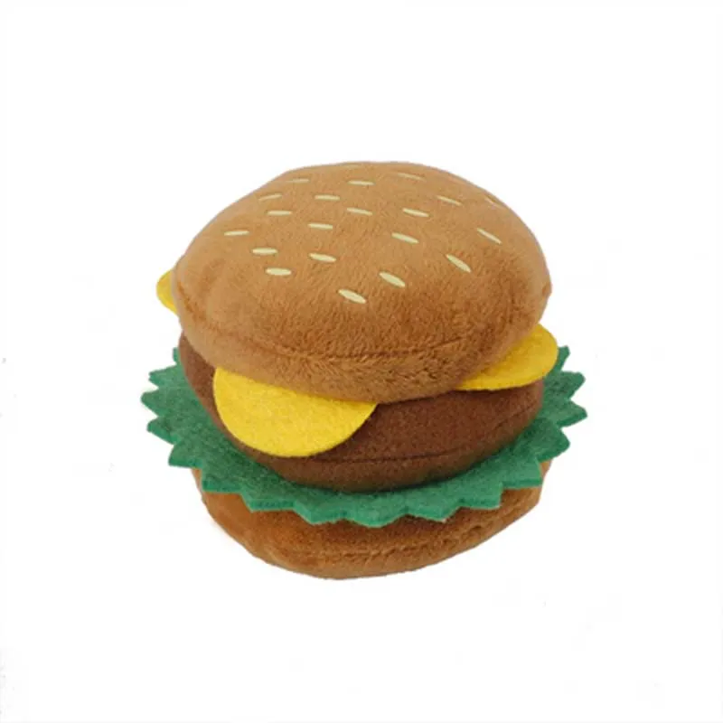 Игрушка мягкая собака плюшевая игрушки для собак Hambuger щенок пищалка звуковая