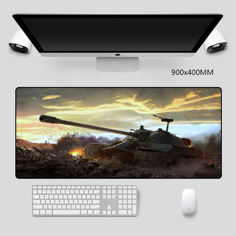 

World of Tanks Custom Gaming Mouse Pad with Sewn Edges High-quantity Rubber Desk Pad Laptop Keyboard Desktop Game Pad 90x40cm
