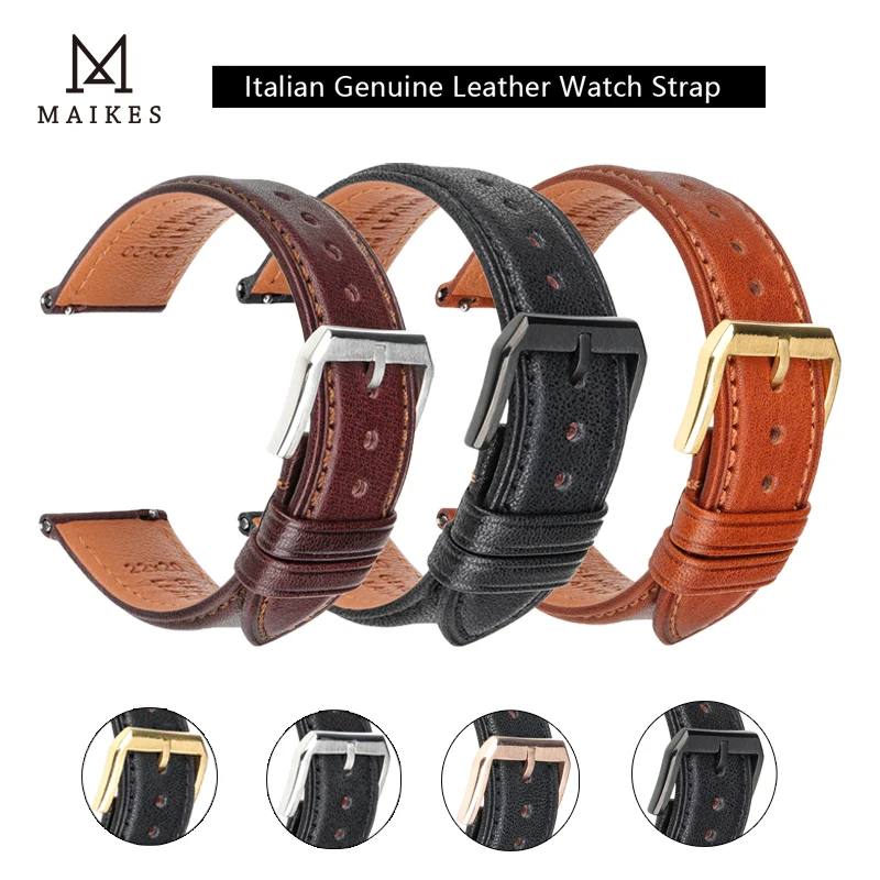 New Genuine Leather Band 24mm 20mm 22mm Black Brown Cowhide Soft Watch Band Quick Release Strap Watch Accessories