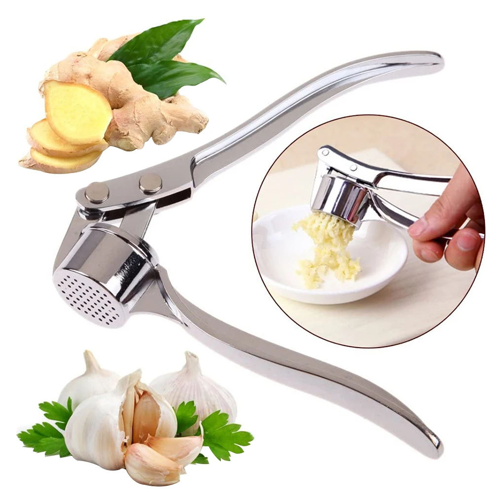 

Garlic Press Crusher Ginger Squeezer Vegetables Masher Stainless Steel Handheld Ginger Mincer Kitchen Cooking Tools