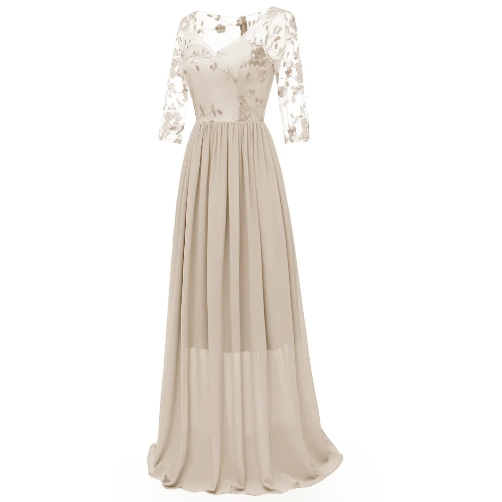 2018 женское кружевное платье с рукавом 3/4 темно красное цветочной вышивкой