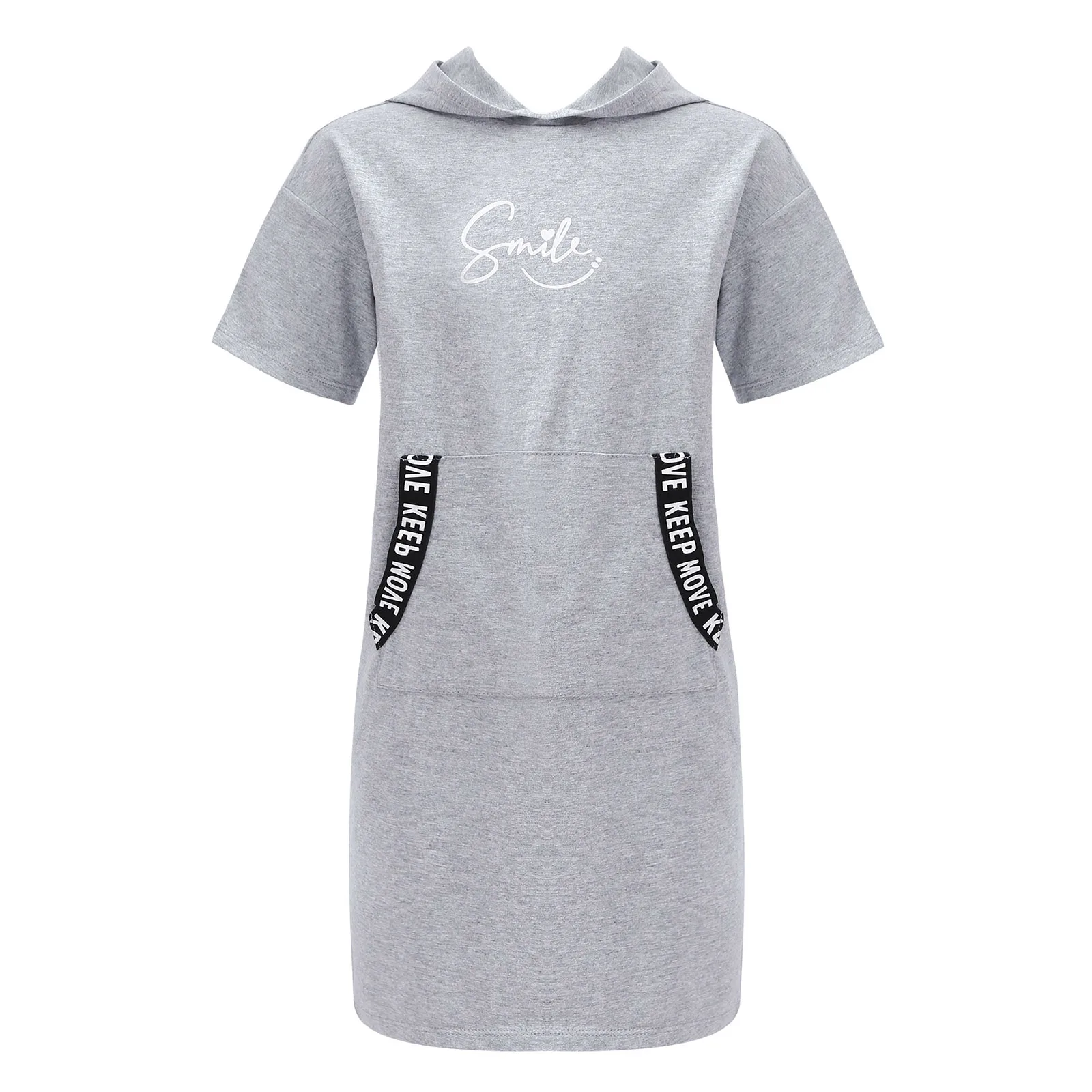 

Детское летнее Повседневное платье с капюшоном и коротким рукавом, до колена