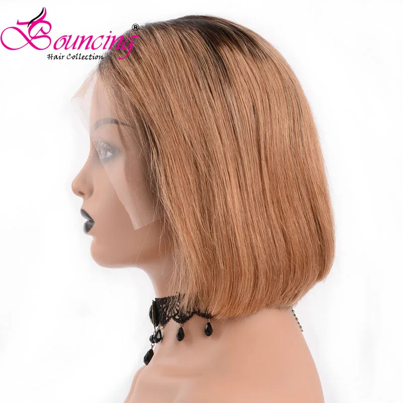 Подпрыгивающие волосы короткие pixie cut парики бразильские человеческие волосы remy 150% плотность парик фронта шнурка 1b/27 для черных женщин