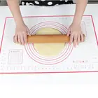 Силиконовый коврик, антипригарный силиконовый коврик для выпечки со шкалой, коврик для раскатки теста, разминающий коврик, кухонные аксессуары для готовки пиццы и выпечки