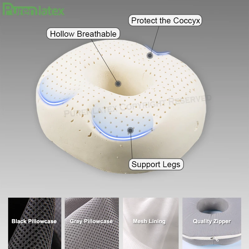 

Latex Seat Cushion Large Size For Hemorrhoids Treat Orthopedic Pillow With Post Natal And Surgery Coccyx Sciatica