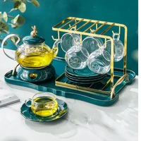 british afternoon tea set household light luxury boiled fruit teapot pottery with filter candle heating