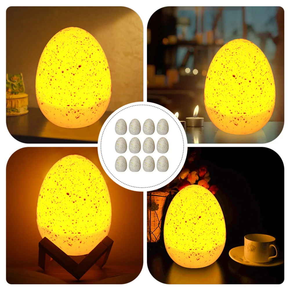 

12Pcs Egg Shaped Night Lights Lovely Glowing Egg Lights Party Decors