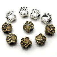 10pcs hole 4 5mm dog bear paw charms beads metal spacers beads for jewelry making fit diy bracelets necklace jewelry findings