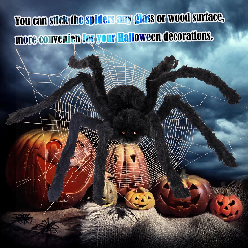

Verбог 30-75 см, большой черный паук, стиль Хэллоуин, страшный дом с привидениями, реквизит для секретной комнаты в помещении и на улице