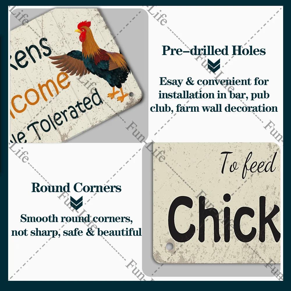 Винтажные металлические оловянные знаки в виде курицы петуха фотопластина