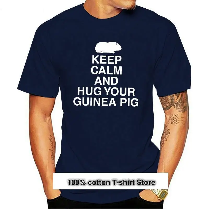 

Nueva mantener la calma y abrazar a tu cerdo de guinea de la moda de los hombres camiseta de