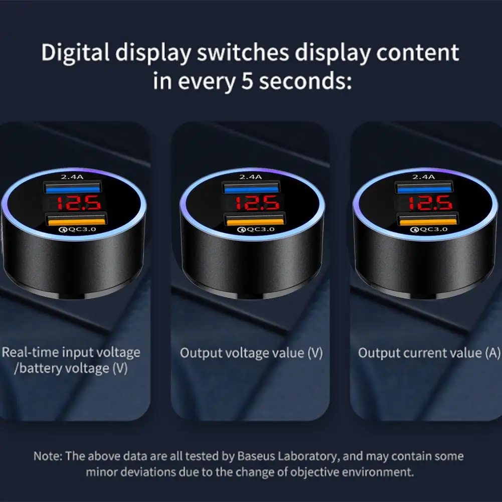 Зарядное устройство с цифровым дисплеем двойной USB зарядное для телефона 3 0 12 В