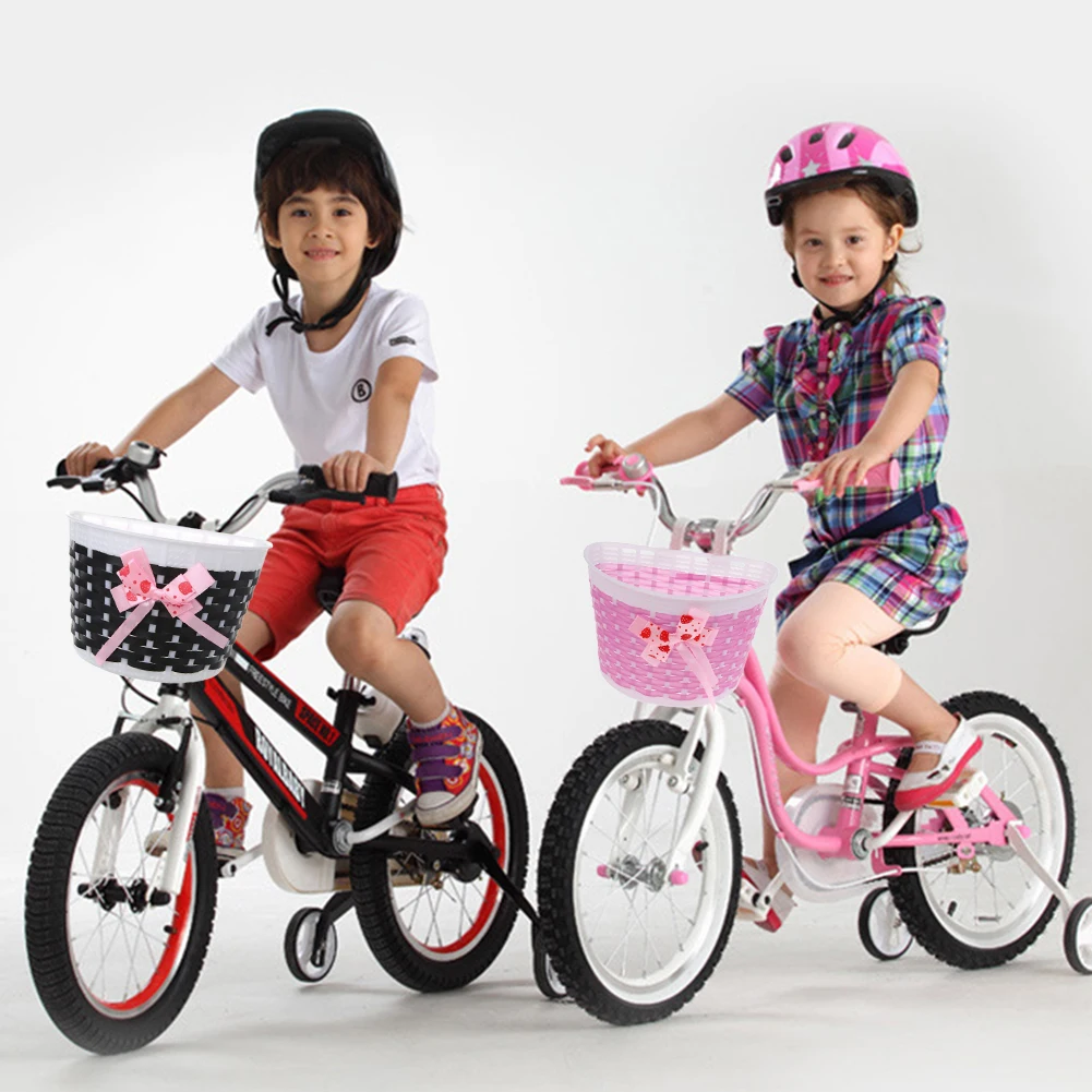 Пластиковая вязаная корзина для велосипеда ручной работы Детские аксессуары