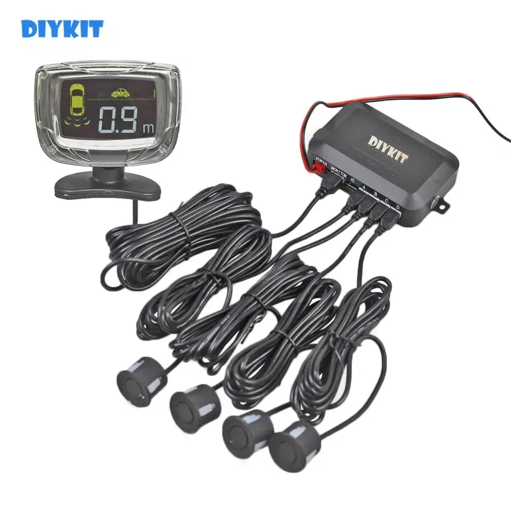 DIYKIT Автомобильный задний бампер заднего вида парковочный радар 4 датчика Черный