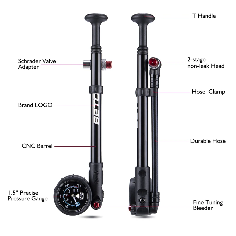 BETO SP-003AG сплава ударный насос с манометром подвеска горного велосипеда Shox MTB