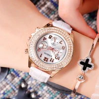 korean fashion rhinestone large dial waterproof womens watch casual digital dial watch elegant quartz clock for wife gift