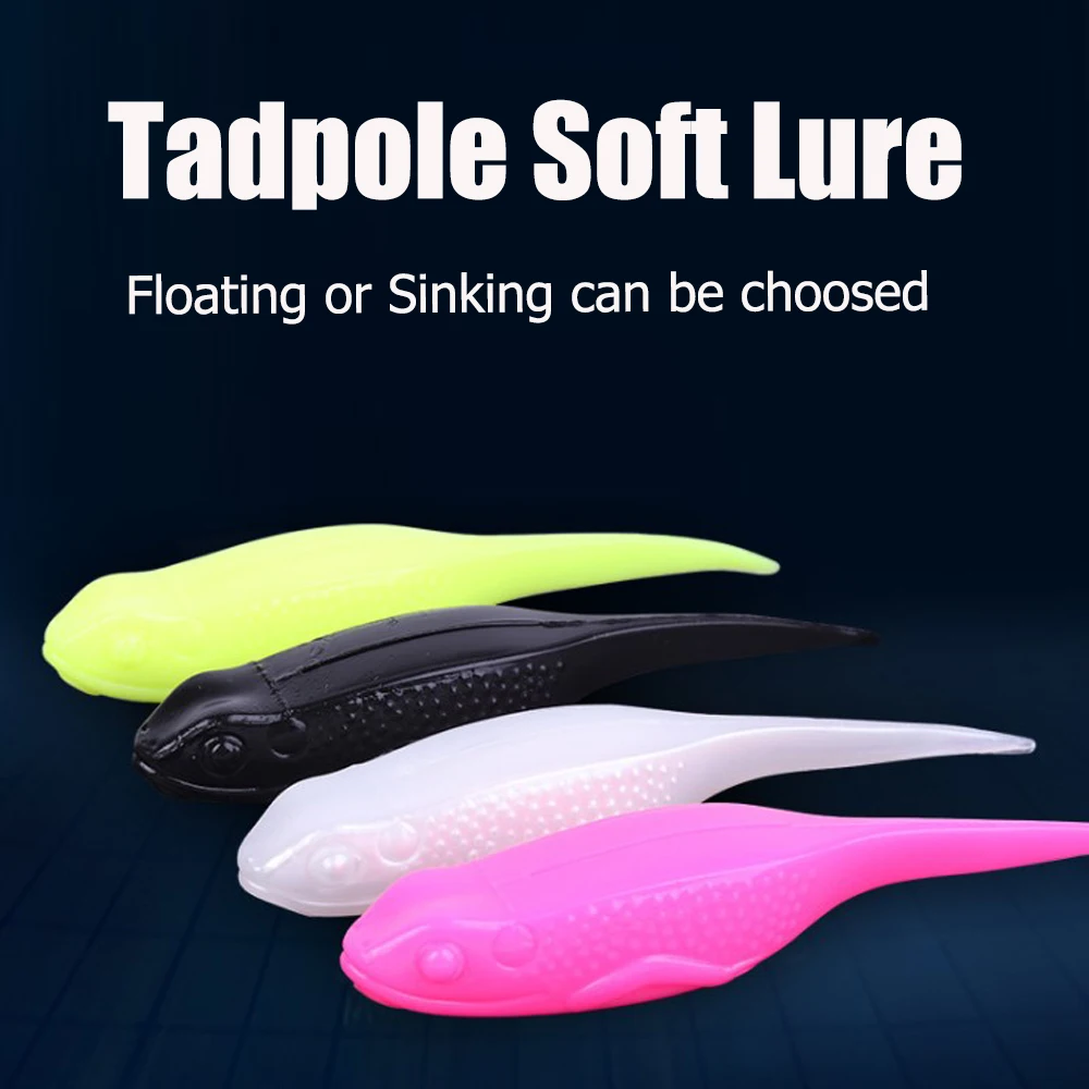 

AI-SHOUYU 1PCS Tadpole Soft Fishing Lure 12g/14g Floating/Sinking Bionic Carp Artificial Hard Bait With Hook Winter Tackle