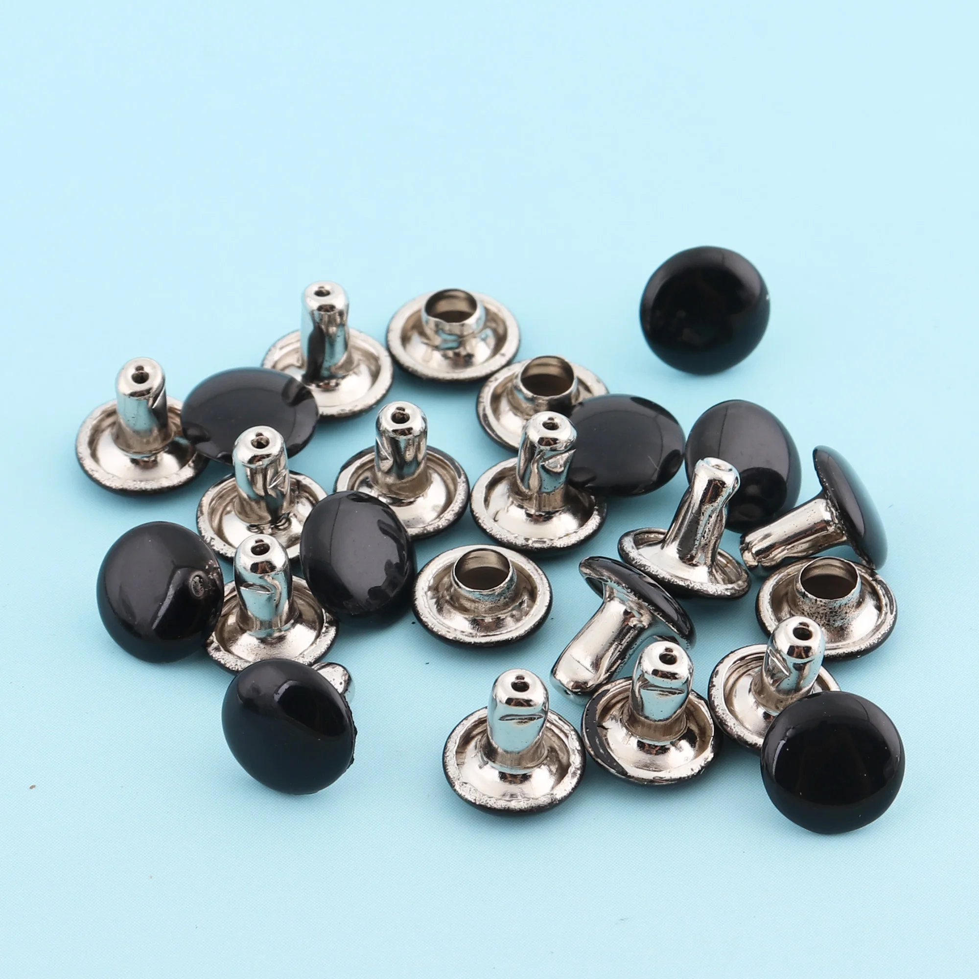 Double Cap Rivets 100sets 8mm White/black Round Leathercraft Purse Notions Metal Studs for Bag/ Belt | Дом и сад