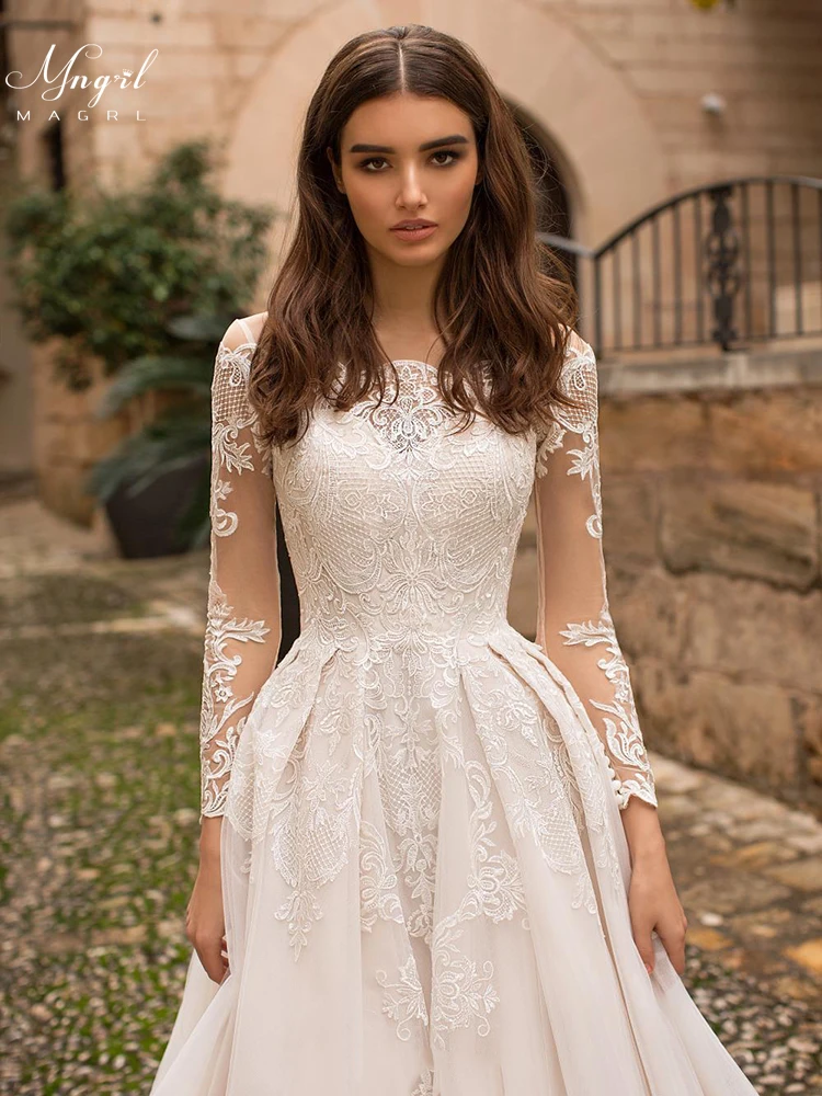 

MNGRL New simple wedding dress backless sleeveless design chiffon lace bride dresses princess dress plus size tailor-made