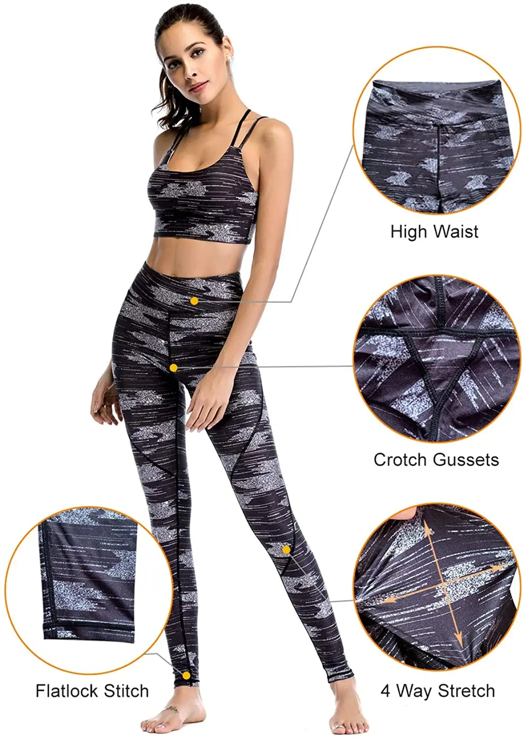 IRONANT Women camo printed yoga leggings pant stretchy gym tights High Waisted running trousers workout fitness sportswear