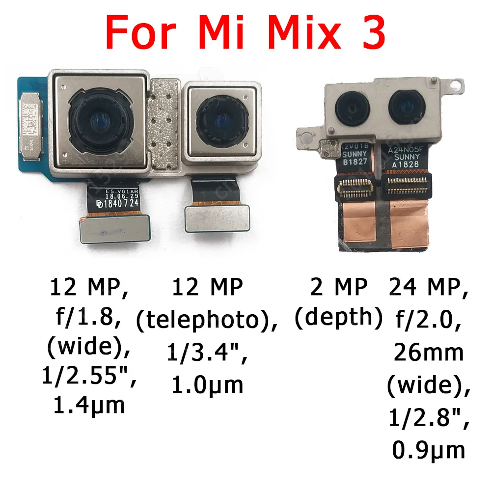 Оригинальная фронтальная и задняя камера для Xiaomi Mi Mix 3 Mix3 основной фронтальный