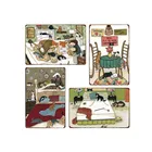 Приветственные знаки в домашнем декоре, мультяшный милый кот, жизнь, плакат, декоративные для вашего дома, металлические пластины, стена, Искусство 20x30 см