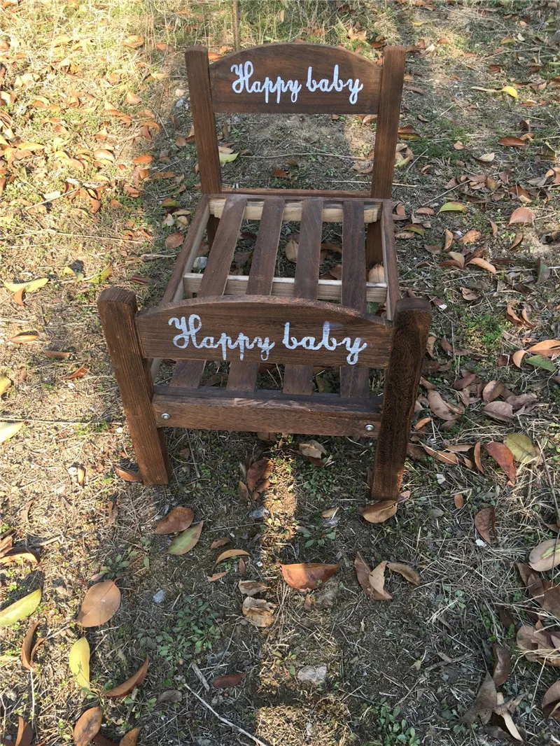 Реквизит для фотосъемки новорожденных детская кроватка из массива дерева в