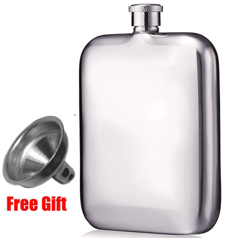 Stainless Steel Hip Flask with Funnel 6 oz 7 oz Personalised Pocket Wine Flask for Alcohol Outdoor Travel Whisky Bottle Men Gift