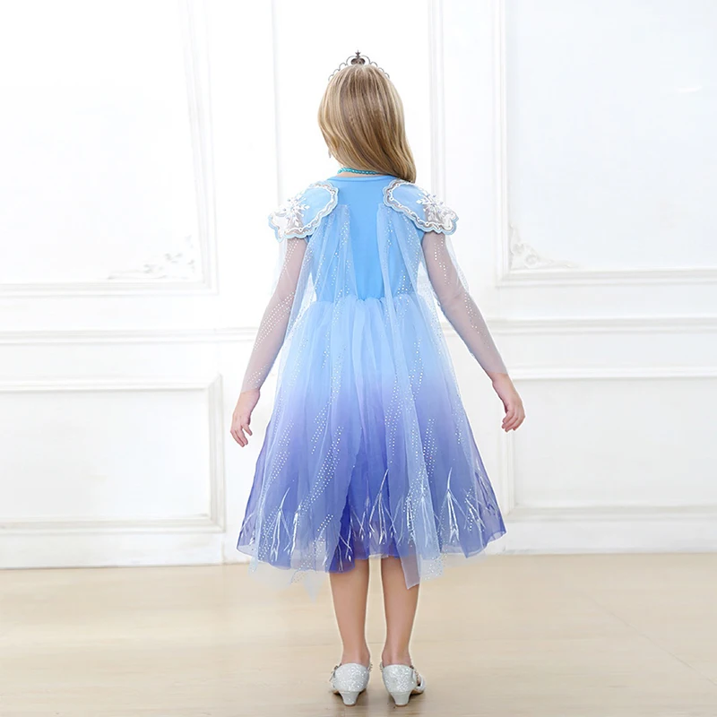 Костюм Эльзы для девочек косплей аниме Снежная королева 2 фэнтези платье