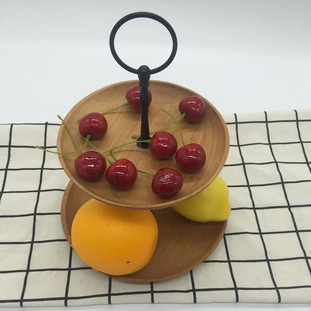 Европейский Стиль Двухуровневая дерево торт Дисплей стенд пластин идеально