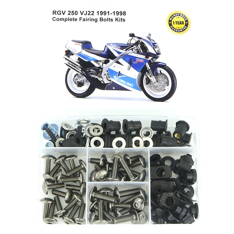 

Fit For Suzuki RGV 250 VJ22 1991 1992 1993 1994 1995 1996 1997 1998 Complete Full Fairing Bolts Kit Fairing Clips Speed Nuts