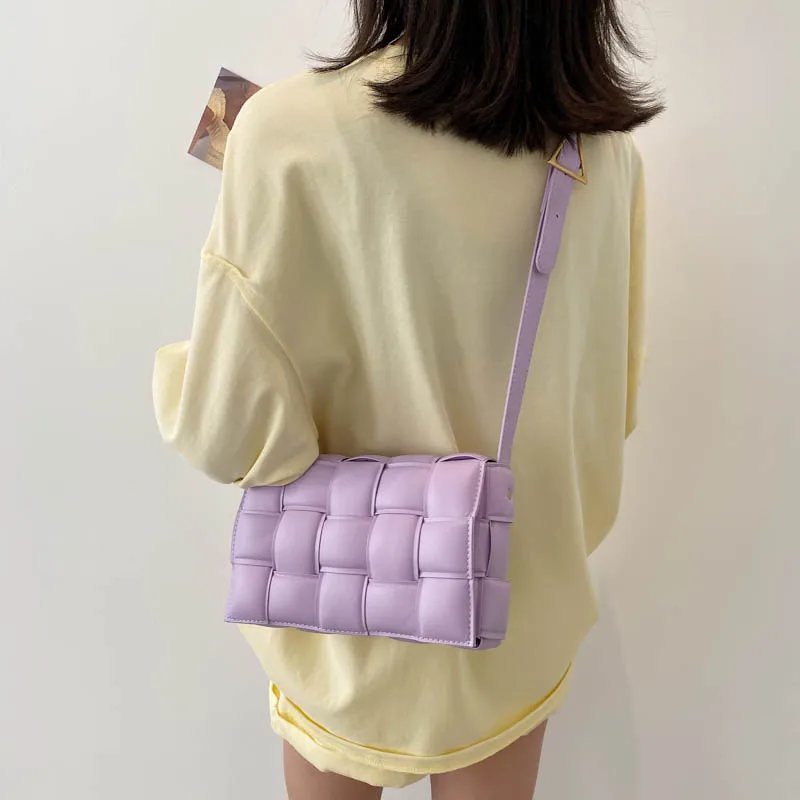 

Brand Designer Weave Small Flap Bag Crossbody Bags for Women 2021 Luxury Fashion Leather Shoulder Bags Purse Sac de Luxe Femme