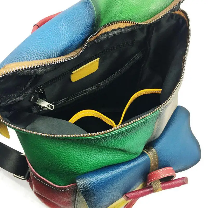 

YourSeason 2021 Womens Cow Leather Backpack Casual Large Capacity Ladies Hand Painted Vintage Travel Bags