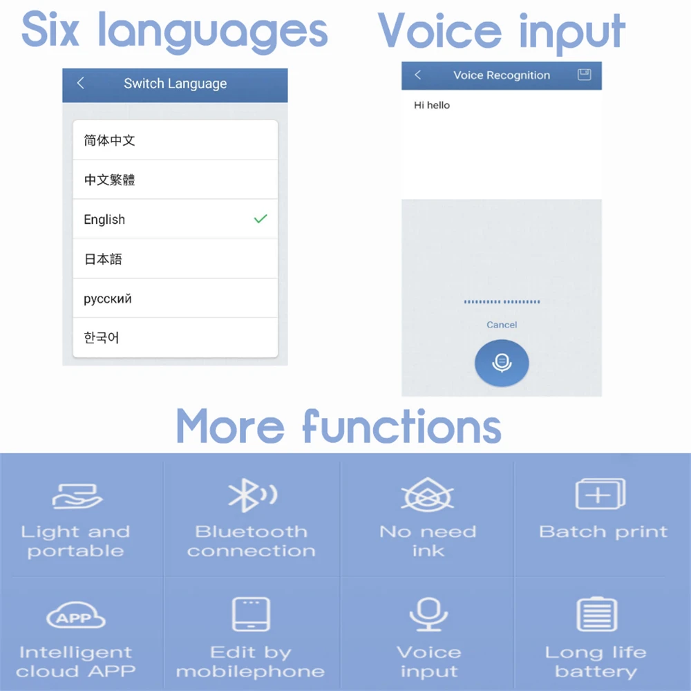 Мини-принтер этикеток Bluetooth беспроводной портативный принтер термопринтер