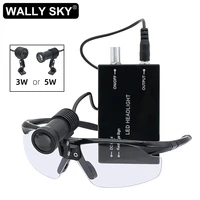 5w3w led dental loupe head light with rechargeable lithium battery high intensity 15000 30000 lux dental headlamp