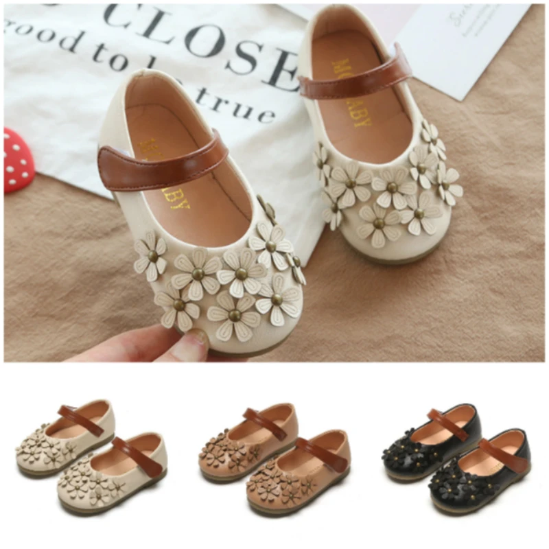 Shoes for Kids Floral Baby Girls Breathable Leather Children Flower Princess Soft Muscle Bottom Boys | Детская одежда и обувь